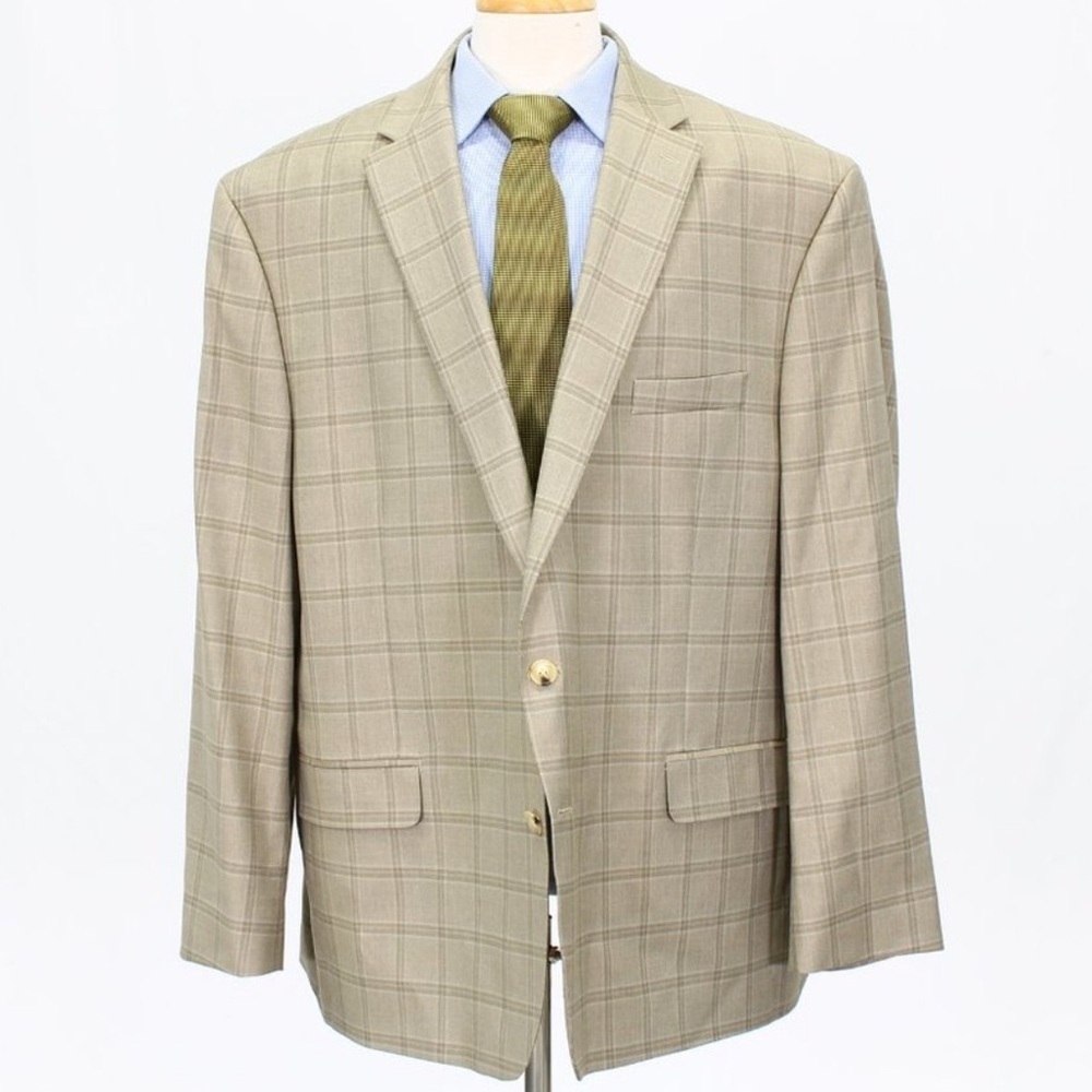 Men's Tan Plaid Blazer